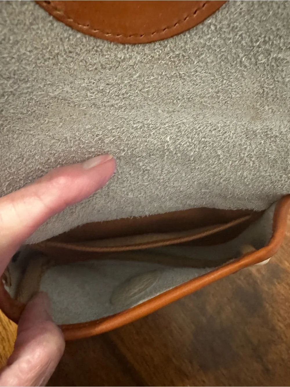 Dooney & Bourke Cream and Tan Pebbled Leather Crossbody